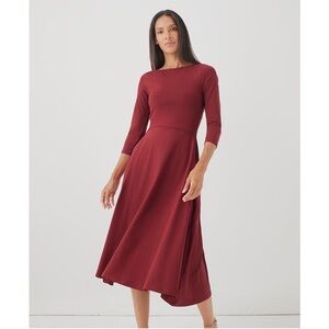 Pact Organic Midi Fit & Flare Dress